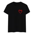 thumbnail image 4 of T-shirt Femme Saint-Valentin 2026 Mode Manches Courtes Col Rond Cœur Graphique, 4 of 4