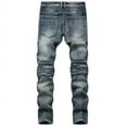 thumbnail image 4 of Birdeem Mens New Fashion Have Pockets Button Zipper Personality Denim Trend Jeans, 4 of 12