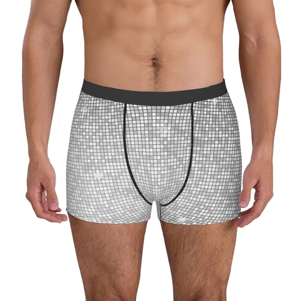 Fotbe Silver Mosaic Calzoncillos Tipo Boxer con Bolsa de Soporte Total para Hombre, X-Temp Fresco, Transpirable y de Secado Rápido-Large