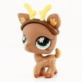 thumbnail image 3 of Mini Pet Toy Deer #670 with Headwear Accessory Collectible Little Animal Figurine Toys, 3 of 7