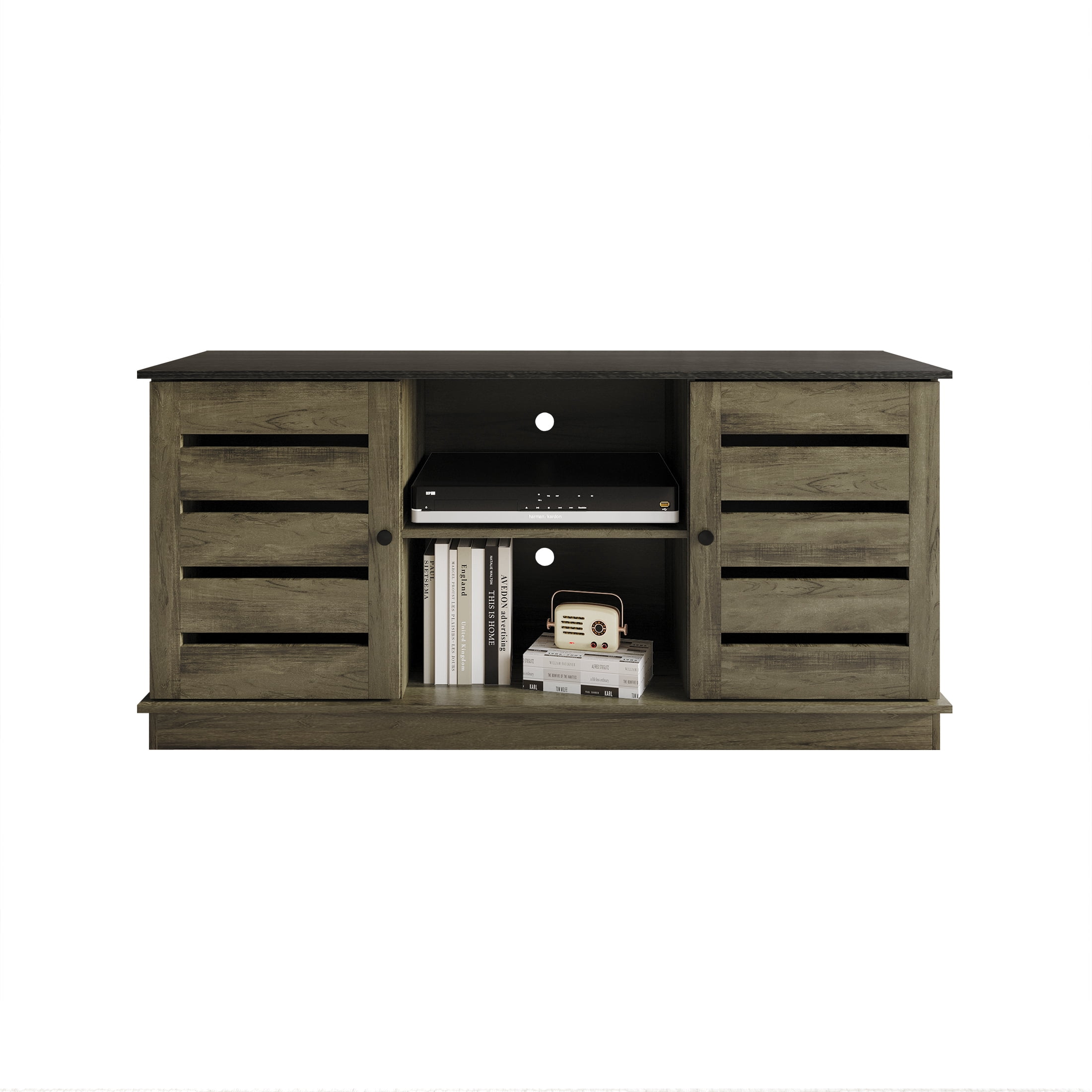 Castle Place Vintage TV Stand Console for TVs up to 50", Light Brown