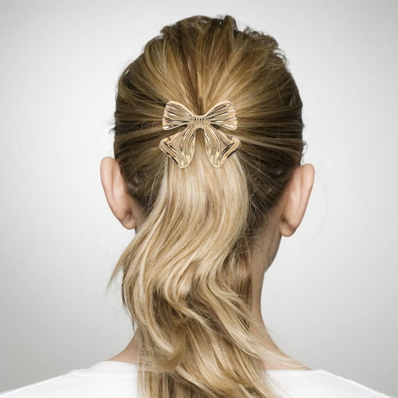 WHAMVOX Elegant Hair Tie for Women,Metal Bowknot Scrunchy Hair Rope Elastic Hair Band for Thick Hair Fancy Hair Accessory for Ponytail