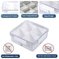 thumbnail image 2 of 1PCS Veggie Tray with Lid,Removable Divided Platter Food Storage Containers, Square Divided Fruit Tray with 4 Compartments for Party,Snacks, Vegetables, Fruits, Refrigerator Storage, 2 of 7