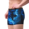 thumbnail image 2 of Pofeuu Blue Fire Cool Wolf Print Men’s Boxer Briefs, Moisture-Wicking Underwear, Regular,Trunk-Small, 2 of 5