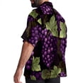 thumbnail image 3 of Grape Men's Short Sleeve Casual Printed Button Down Beach Shirts, 3 of 6