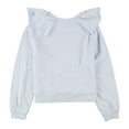 thumbnail image 2 of INC Womens Light Blue Ruffled Long Sleeve Jewel Neck Sweatshirt XL, 2 of 2