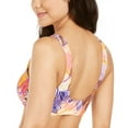 thumbnail image 3 of Hula Honey Juniors Palm Play Printed Side-Knot Bralette Bikini Top,Orange, Medium, 3 of 6