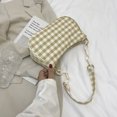 thumbnail image 2 of Bolsa Moda mujer Oxford tela cuadros impresión axila cadena (amarillo) Ehuebsd Para Estrenar, 2 of 9