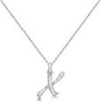 thumbnail image 2 of Personalized Diamond Script Letter Initial Necklace in 14k White Gold, 2 of 2