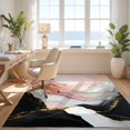 thumbnail image 3 of Design&I 8'x10' Ultra Soft Area Rug, Pink Blush Marble Swirl Design Abstract and Veining with Border Fluffy Washable Non Shedding for Bedroom Living Room Under Sectional, 3 of 7