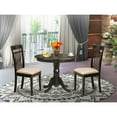 thumbnail image 3 of East West Furniture Antique 3-piece Dining Set with Fabric Seat in Cappuccino, 3 of 5