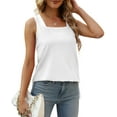 thumbnail image 4 of Fantaslook Tank Tops for Women Summer Square Neck Sleeveless Casual Tops Side Split Shirts, 4 of 9