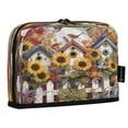 thumbnail image 2 of Standing Pencil Case with Base Large Capacity Stationery Pouch Pen Bag with Zipper for Women Men Birdhouses with Sunflowers, 2 of 7