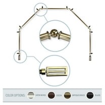 Mabel 13/16" 5-Sided Bay Window Curtain Rod - Antique Brass