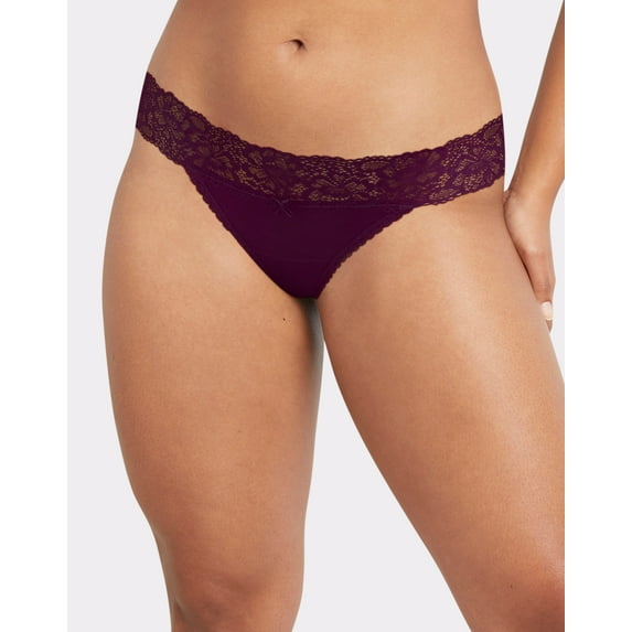 Maidenform Womens Sexy Must Haves Lace Thong, 9, Nightfire Red