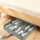 thumbnail image 5 of Organizador de zapatos bajo la cama Perfil bajo 12 compartimentos | Caja plegable de 5,2" de alto para guardar telas no tejidas con tapa y asas transparentes | Ahorrador de espacio a prueba, 5 of 6