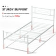 Yoneston Twin Size Metal Platform Bed Frame with Bowknot Headboard