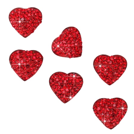 Peiiwdc Pack Of 6 Crystal Heart Car Stickers Adhesive Interior Decors for Vehicle Enhancing Luxury
