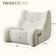thumbnail image 7 of Miniyam Chenille Floor Sofa Chair with Side Pocket, Oversized Ergonomic Lounge Chair with High-Resilience Sponge for Living Room or Bedroom, Beige, 7 of 7