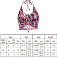 thumbnail image 5 of Top halter de Paisley Top corto con cordón fruncido marrón, 5 of 5