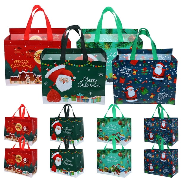 ColoMX 12 bolsas de tela no tejida para regalos de Navidad, bolsas de almacenamiento para regalos, bolsas de regalo para festivales, bolso de compras reutilizable