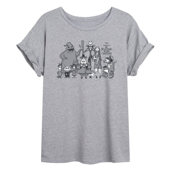 The Nightmare Before Christmas - Lineup - Juniors Oversized Graphic T-Shirt