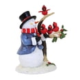 thumbnail image 3 of Christmas Snowman With Cardinals. Polyresin Holly Tree Snow 135421, 3 of 3