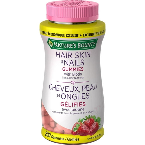 Nature's Bounty Cheveux, Peau & Ongles Gélifiés avec Biotine Format Économique Exclusif 200 gélifiés