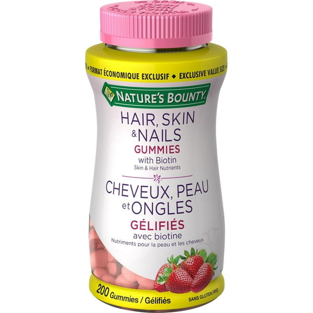 Nature's Bounty Hair, Skin & Nails Gummies with Biotin Exclusive Value Size