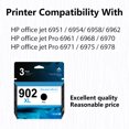 thumbnail image 7 of [850 Pages] 902XL Ink Cartridges Replacement for HP 902 XL Officejet Pro 6978 6960 Printer (3 Black), 7 of 7