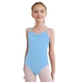 thumbnail image 4 of Hansber Gymnastics Leotards for Girls Sleeveless Camisole Leotard Ballet Dance Practice Ballerina Outfit Light Blue 150, 4 of 6