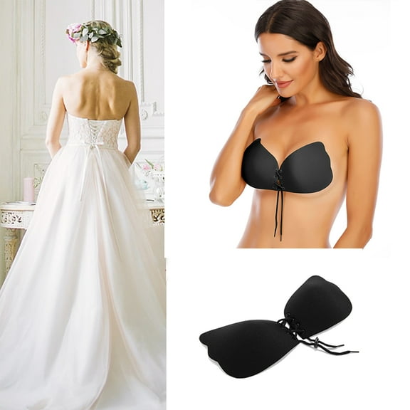 Mascarry Women's Invisible Adhesive Push Up Bra Backless Strapless Bra for Backless Dress