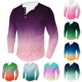 thumbnail image 5 of gakvbuo Henley Shirts For Men Long Sleeve Button Down Shirts Slim Fit Cotton Lightweight Basic Pullover T-Shirt Blouses, 5 of 5