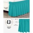 thumbnail image 3 of Teal Blue Bed Skirt Solid Color Bed Skirts Queen Size 18 Inch Drop, Wrap Around Dust Ruffle&nbsp;Bedskirt with Adjustable Elastic Belt for Queen Size Beds, 3 of 7
