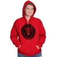 thumbnail image 4 of Lion Jungle Symbolic Spirit Animal Unisex Fleece Graphic Zip Up Hoodie Brisco Brands 2X, 4 of 5