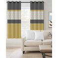 thumbnail image 2 of Yellow Morocco Blackout Curtains, Light Blocking Print Window Curtains, Geometric Grey Stripes Modern Thermal Insulated Window Drapes for Living Room Kitchen Cafe 2 Panels, 84"W x 63"L, 2 of 9