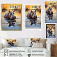 thumbnail image 4 of Designart "The Savanna King Hippo I" Animals Framed Wall Art - Modern Black Hippopotamus Hallway Framed Wall Art Decor, 4 of 6