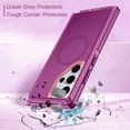 thumbnail image 4 of I-HONVA For Samsung Galaxy S24 Ultra Case Compatible with MagSafe,3-Layer Military Grade Drop Protection Anti-Slip Rugged Shockproof Dustproof Protection 6.8 inch Phone Case,Purple Pink, 4 of 7