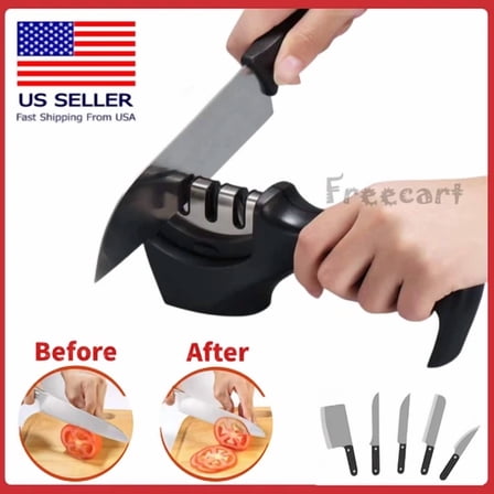 Knife Sharpener 3 Stage Ceramic Tungsten Kitchen Knives Sharpening Hone Tool