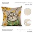 thumbnail image 4 of cat scarf flowers Linen toss pillowcase decoration pillowcase gifting preferred 18x18 inch cushion cover 2 sets sofa pillowcase sofa bedroom living room car, 4 of 8