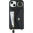 thumbnail image 5 of for iPhone 14 Case Wallet with Strap for Women - Crossbody Lanyard,Zipper Pocket,Credit Card Holder,Ring Stand - RFID Blocking Phone Wallet Case for iPhone 14 (6.1 inch,Black), 5 of 18