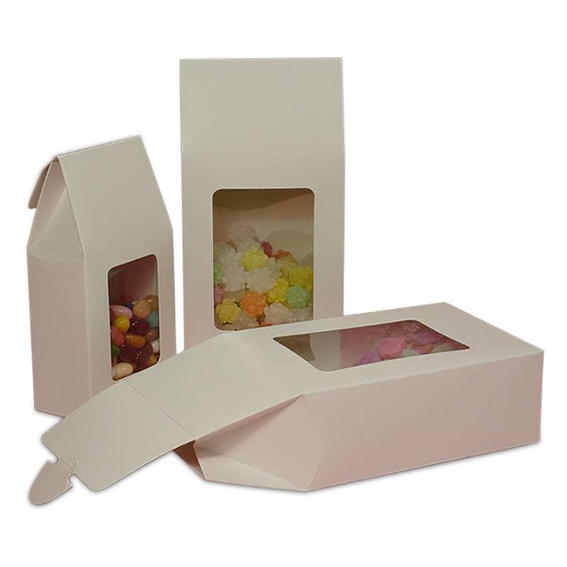 White Candy Boxes with Window Quantity 25 Width 2" by Paper Mart