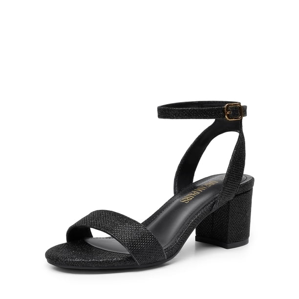 Sandalias de Tacón Cuadrado para Mujer DREAM PAIRS Negras Talla 11