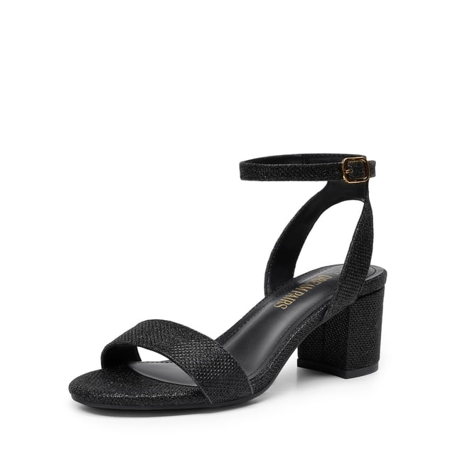 Sandalias de Tacón Cuadrado para Mujer DREAM PAIRS Negras Talla 11