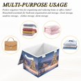 thumbnail image 7 of Storage Box With Lid 16.5x12.6x11.8In Foldable Stacked Household Storage Box Beautiful Christmas Night, 7 of 7