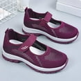 thumbnail image 6 of ibiyuan Orthopedic Dress Shoes for Women Knit Upper Embroidery Wide Walking Shoes for Women Arch Support Platform Non- Womens Sneakers Casual Hands-Free Platform Mary Janes Sock Shoe, 6 of 7