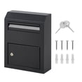 thumbnail image 2 of Locking Mailbox White Outdoor, Wall Mount Steel Security Mailbox – Weatherproof Metal Drop Box with Key Lock for House, Office, Garage, Mail Letters Secure, 2 of 6