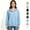 Light Blue, variant on Women's V Neck Notch Collar Pullover Hoodie, Fleece Oversized Hooded Sweatshirt with Kangaroo Pocket, Women's Plus, Size S-3XL