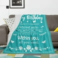 thumbnail image 4 of LHSHID Birthday Gifts for Women/Men/Her/Him/Girls Blanket Green Happy Birthday Decorations Women/Men Throw Blanket Birthday Gifts for Woman/Men Blankets Throws Birthday Gifts Ideas 30"x40", 4 of 7