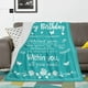 thumbnail image 4 of LHSHID Birthday Gifts for Women/Men/Her/Him/Girls Blanket Green Happy Birthday Decorations Women/Men Throw Blanket Birthday Gifts for Woman/Men Blankets Throws Birthday Gifts Ideas 30"x40", 4 of 7